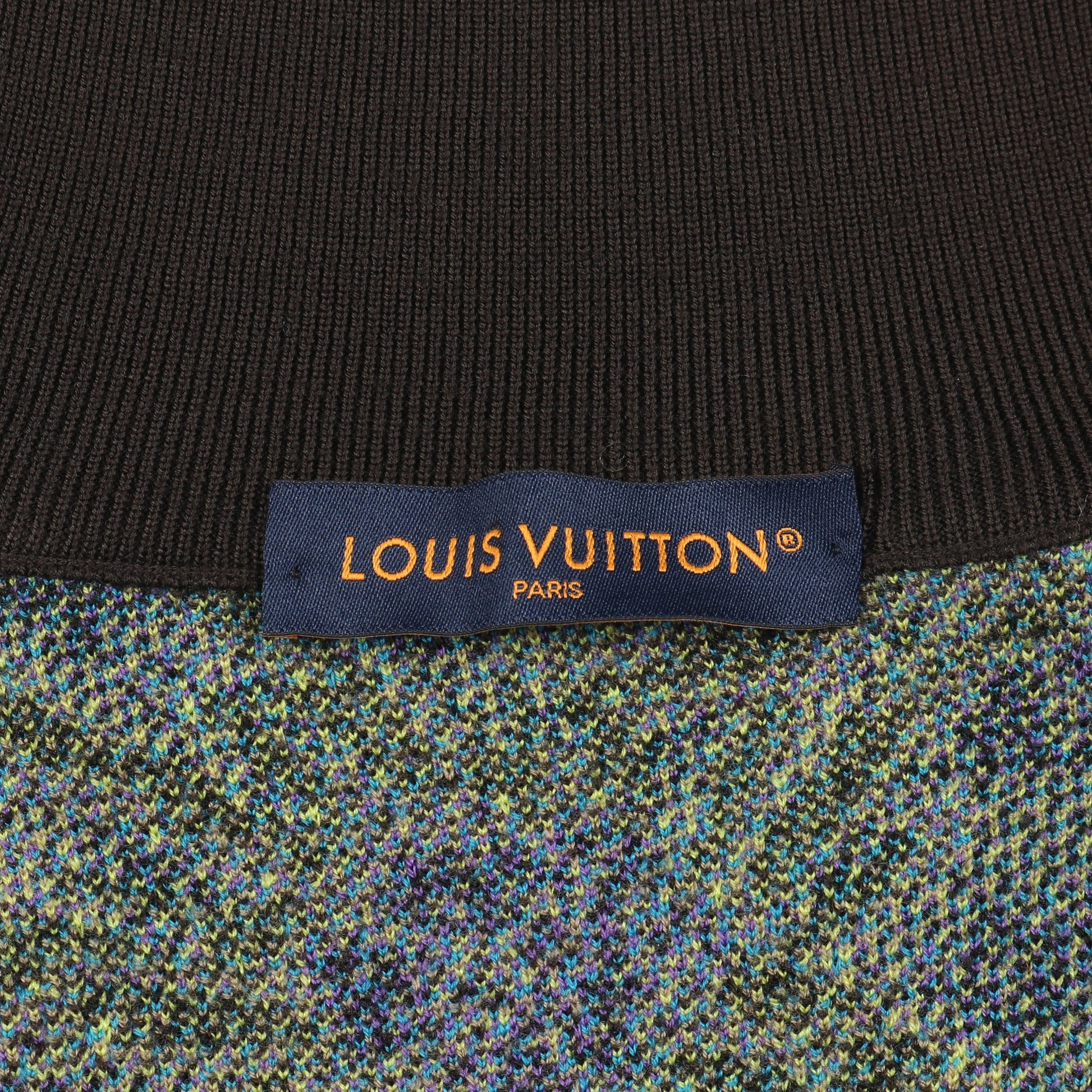 モノグラム シスル ニット ジャケット ウール ダークブラウン マルチカラー ジップアップ ルイヴィトン アウター LOUIS VUITTON
