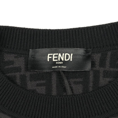FFロゴ ニット クルーネック 総柄 ウール ブラック ネイビー フェンディ トップス FENDI