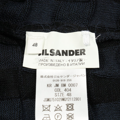 ニット クルーネック 長袖 ウール ネイビー ブラック ジルサンダー トップス JIL SANDER