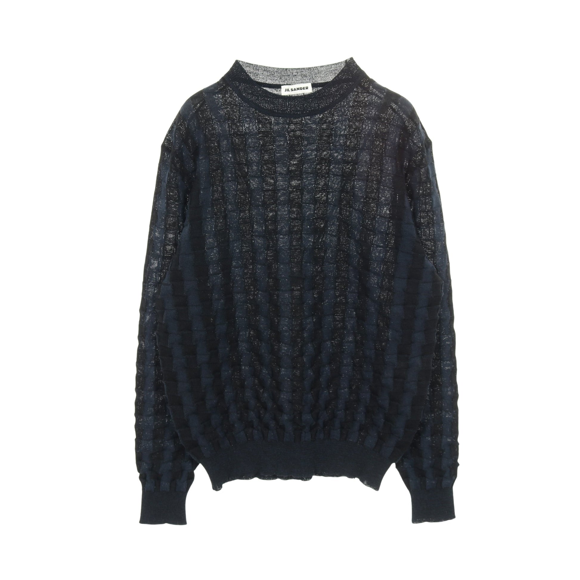 ニット クルーネック 長袖 ウール ネイビー ブラック ジルサンダー トップス JIL SANDER