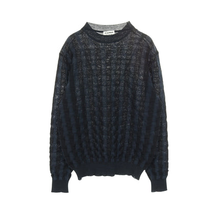 ニット クルーネック 長袖 ウール ネイビー ブラック ジルサンダー トップス JIL SANDER