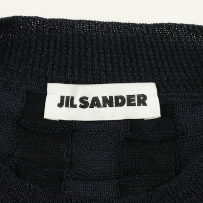 ニット クルーネック 長袖 ウール ネイビー ブラック ジルサンダー トップス JIL SANDER
