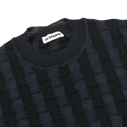 ニット クルーネック 長袖 ウール ネイビー ブラック ジルサンダー トップス JIL SANDER