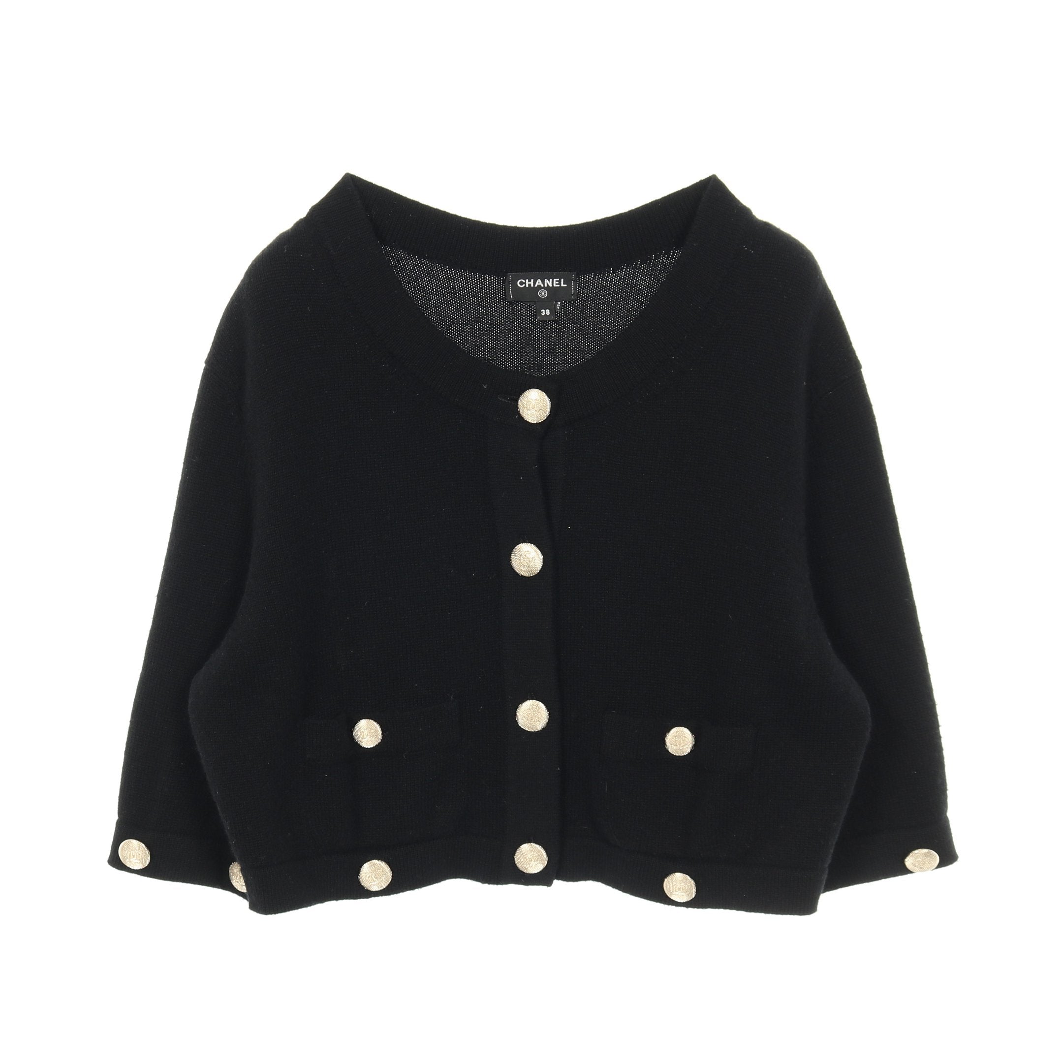 ココマークボタン カーディガン カシミヤ ブラック シャネル – RECLO