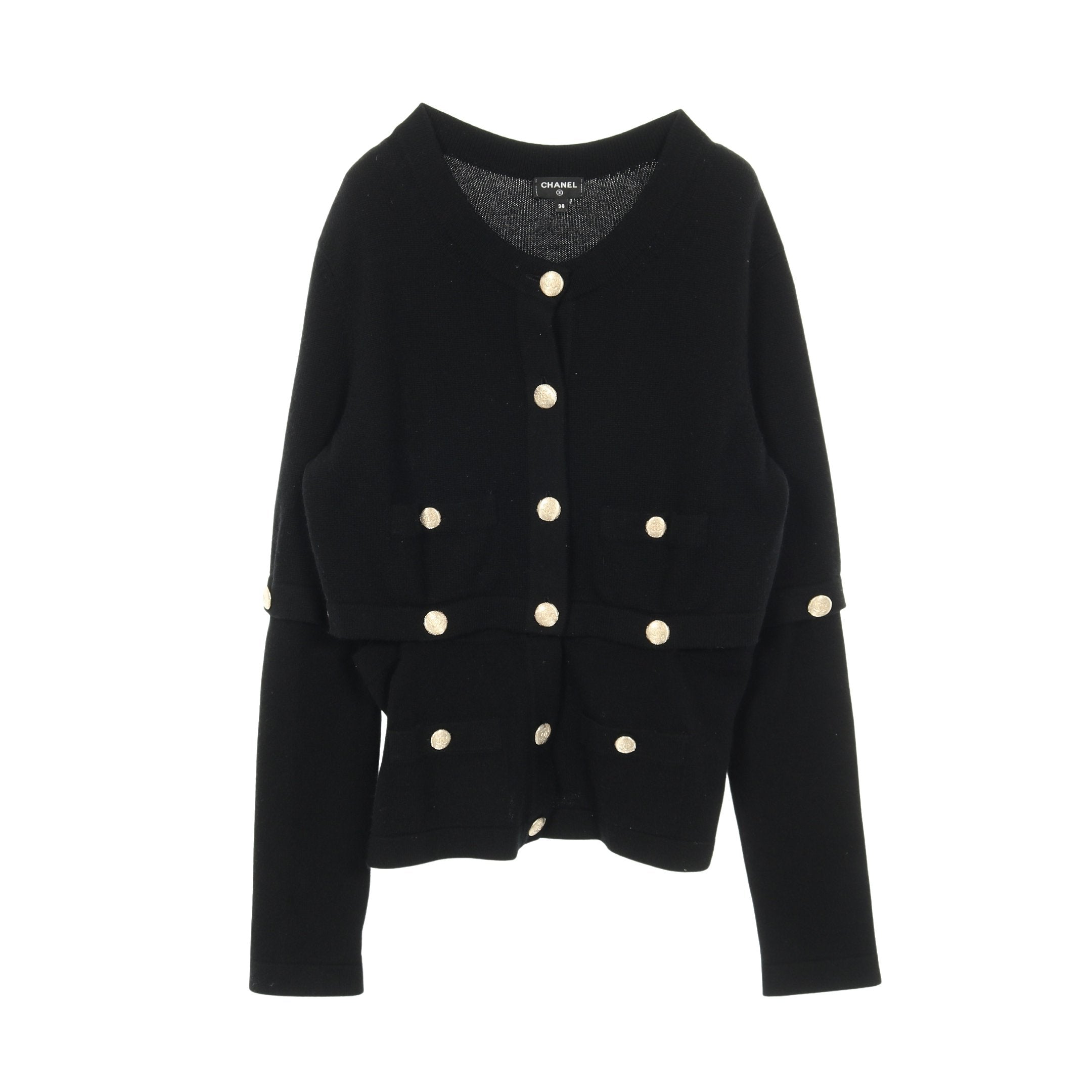 ココマークボタン カーディガン カシミヤ ブラック シャネル – RECLO