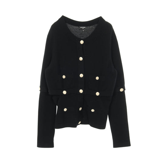 ココマークボタン カーディガン カシミヤ ブラック シャネル トップス CHANEL