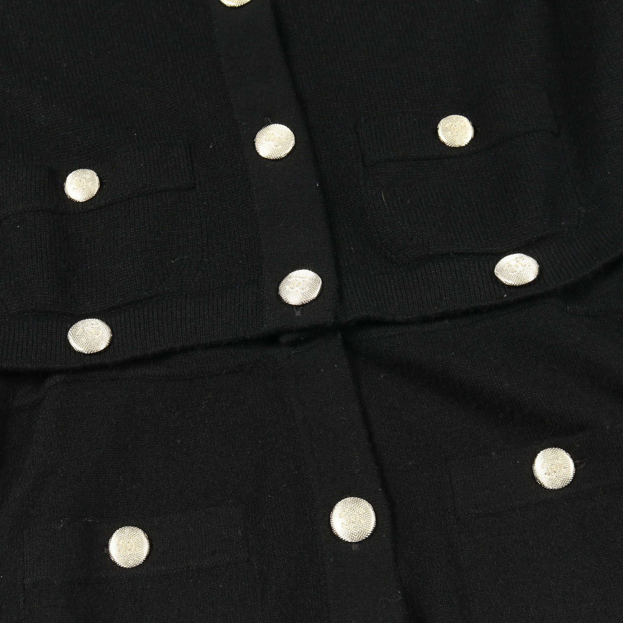 ココマークボタン カーディガン カシミヤ ブラック シャネル – RECLO