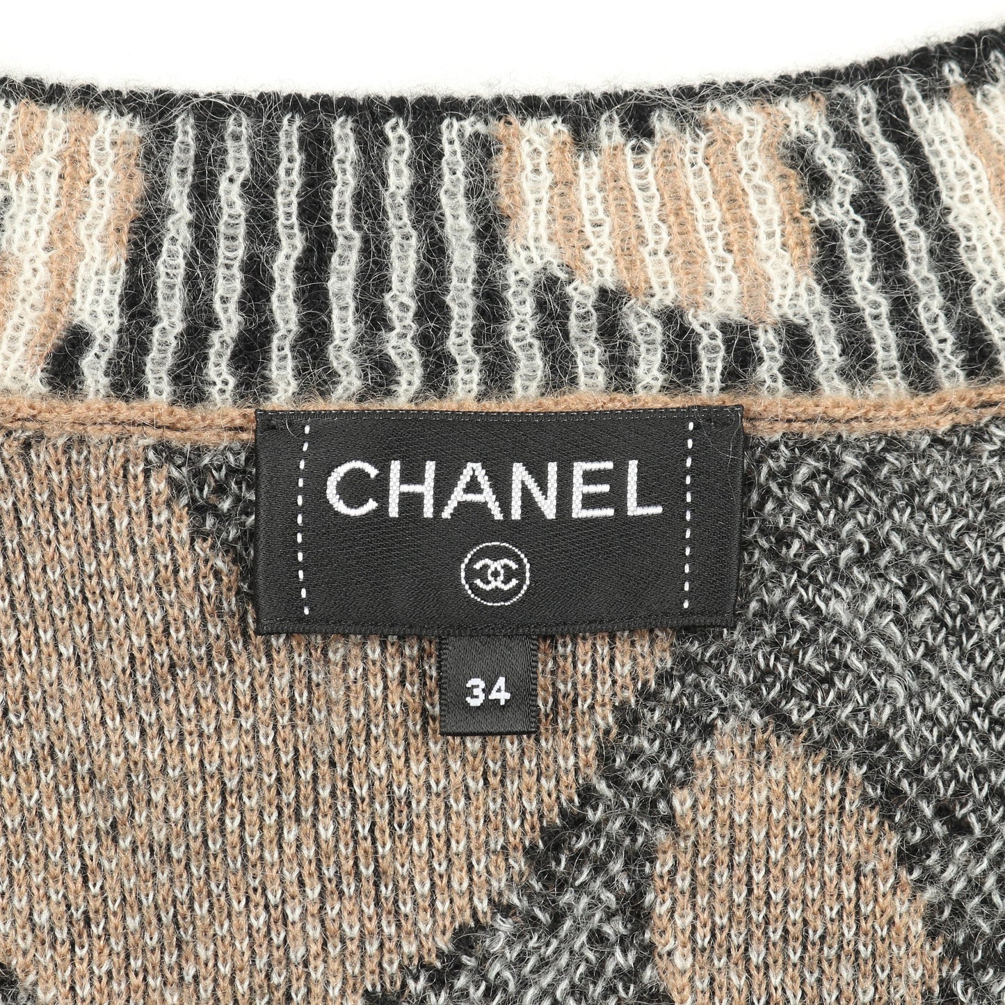 ココマーク カーディガン レオパード カシミヤ モヘヤ ライトブラウン ブラック シャネル トップス CHANEL