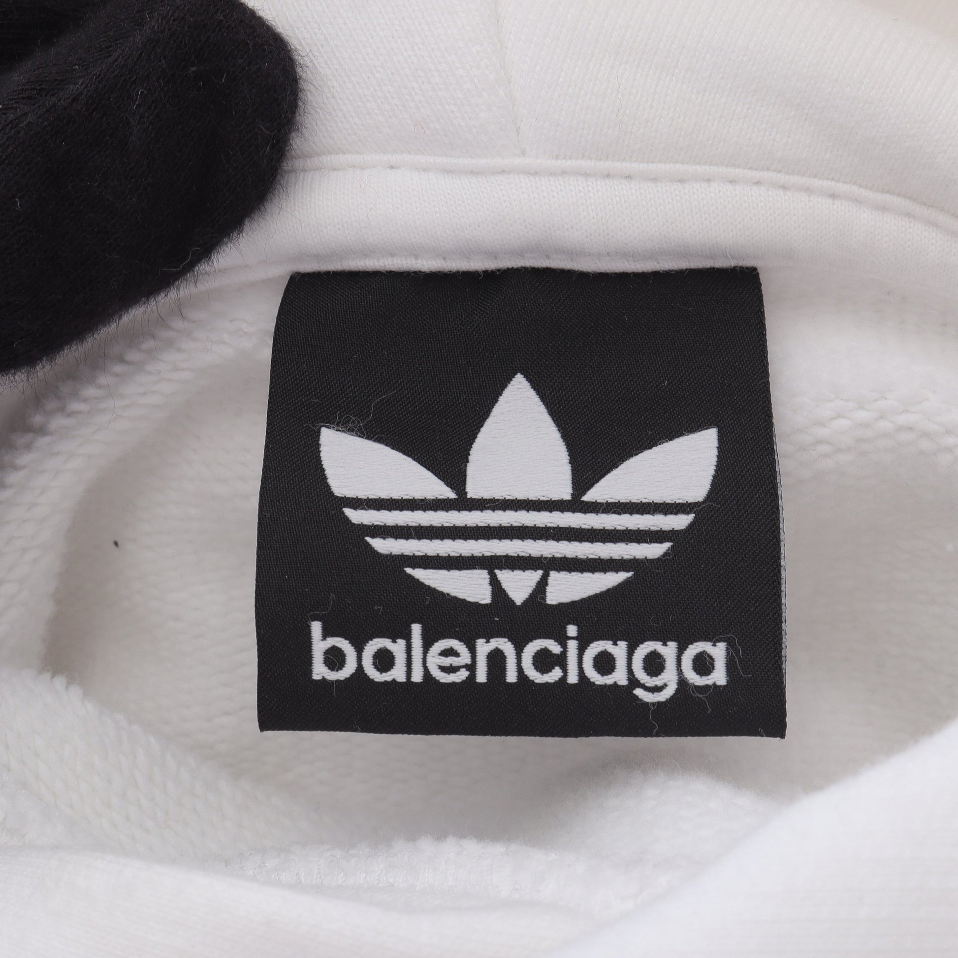BALENCIAGA × adidas プルオーバーパーカー ロゴ 刺繍 コットン ホワイト バレンシアガ トップス BALENCIAGA