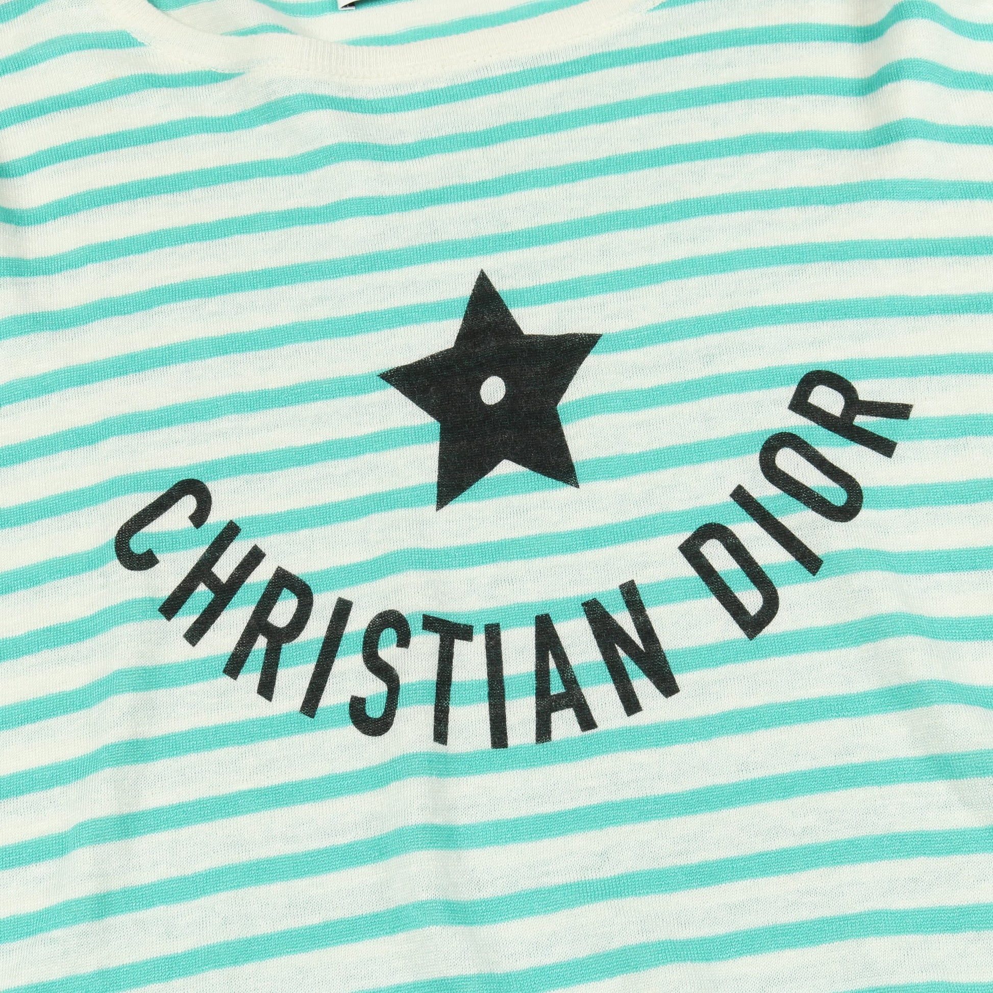 DIORIVERA ニット クルーネック ボーダー リネン カシミヤ シルク オフ  