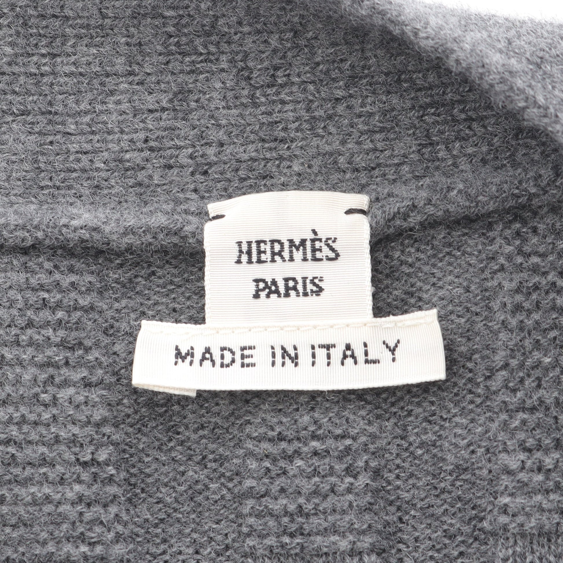 H柄 セリエボタン カーディガン ウール グレー エルメス トップス HERMES