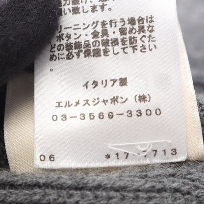 H柄 セリエボタン カーディガン ウール グレー エルメス トップス HERMES
