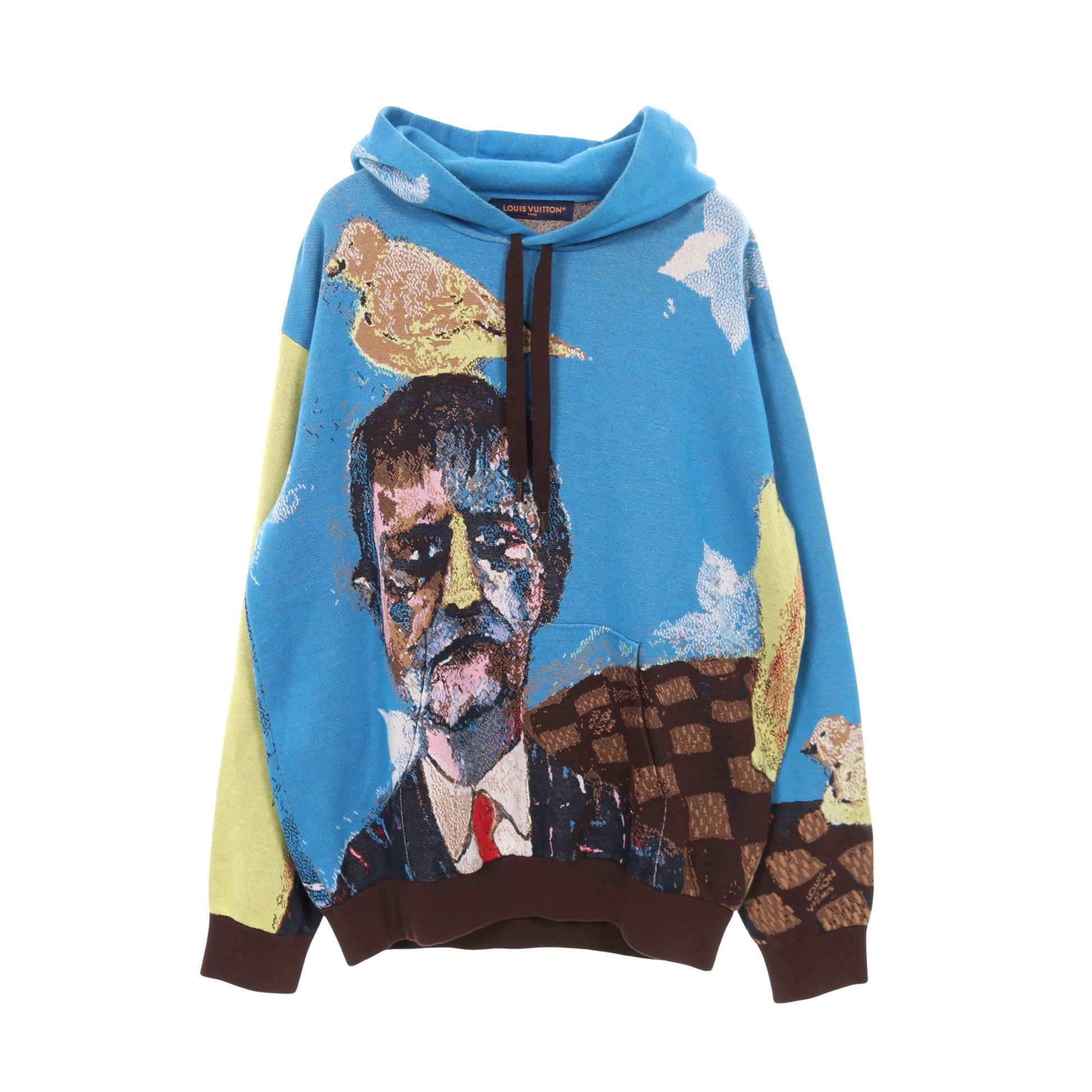 プルオーバーパーカー 総柄 コットン ブルー ブラウン マルチカラー ルイヴィトン トップス LOUIS VUITTON