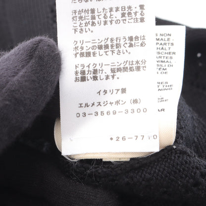 Hリフト カーディガン クルーネック レーヨン コットン ブラック エルメス トップス HERMES