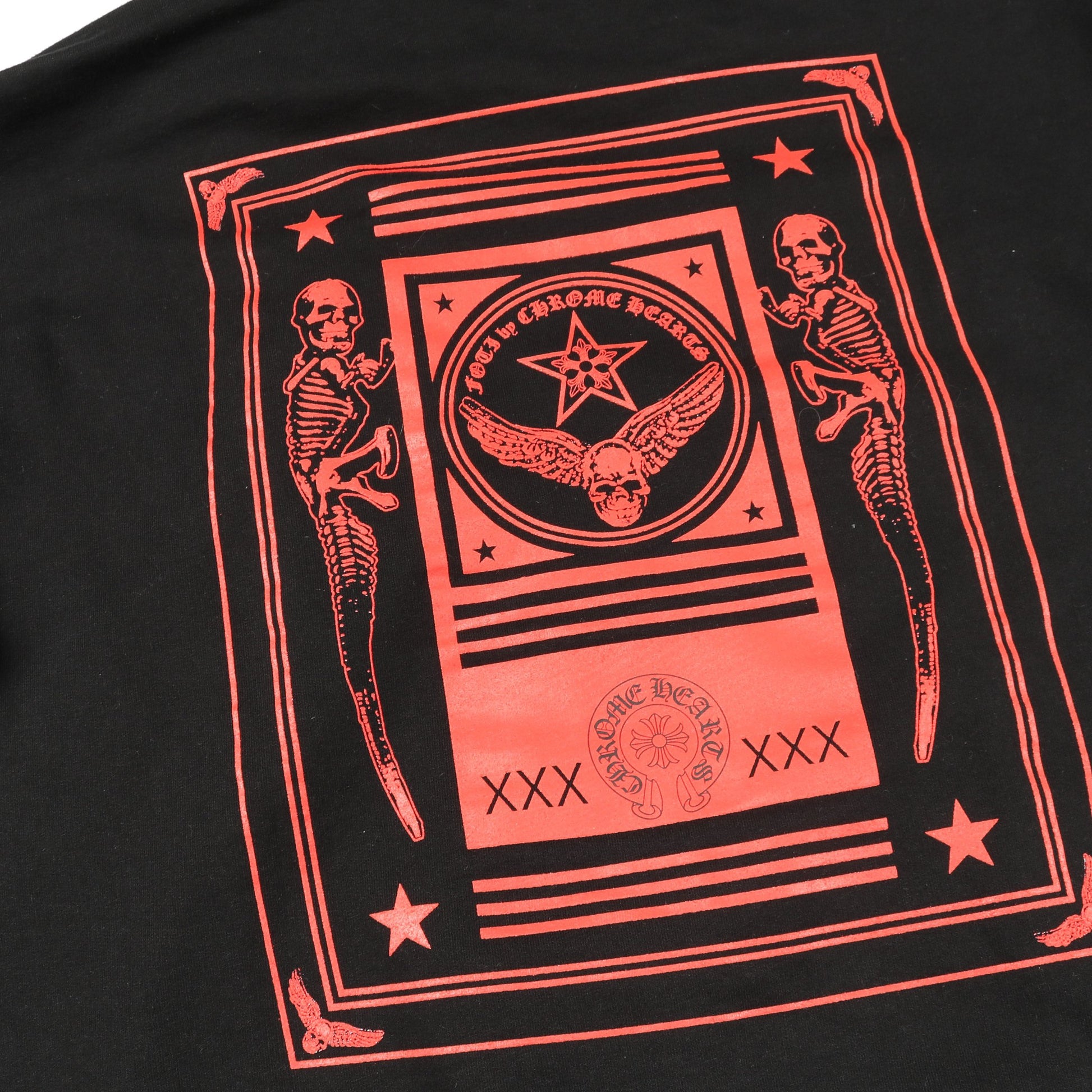 FOTI フォティ ジップアップパーカー バックプリント コットン ブラック レッド 裏起毛 クロムハーツ トップス Chrome Hearts