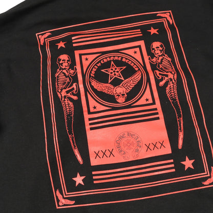 FOTI フォティ ジップアップパーカー バックプリント コットン ブラック レッド 裏起毛 クロムハーツ トップス Chrome Hearts