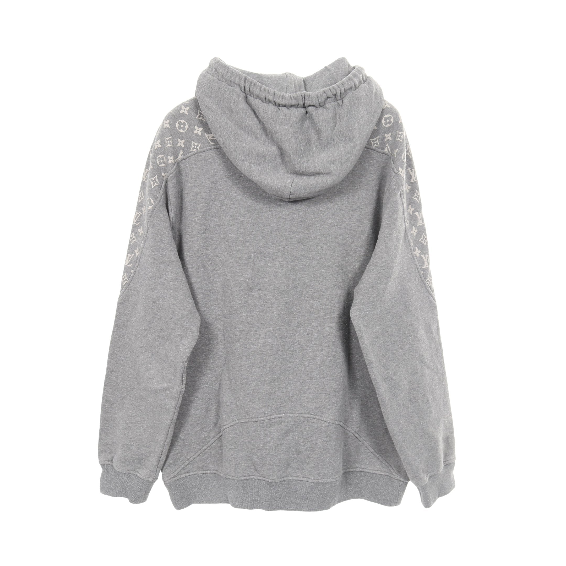 LOUIS VUITTON モノグラムサークルプルオーバーパーカー グレー M モノグラム サークルカットフーディ プルオーバーパーカー コットン