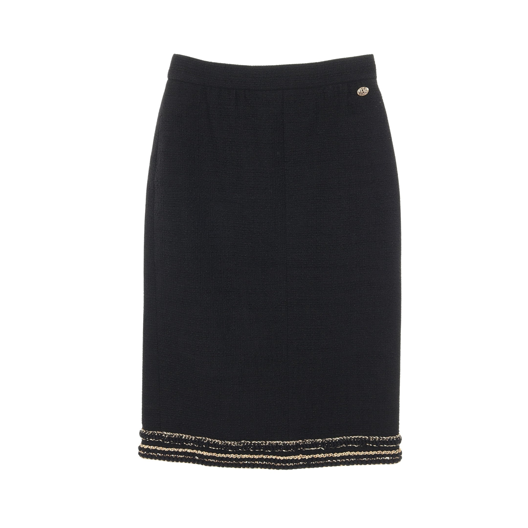 ツイード スカート ウール ブラック ゴールド シャネル – RECLO