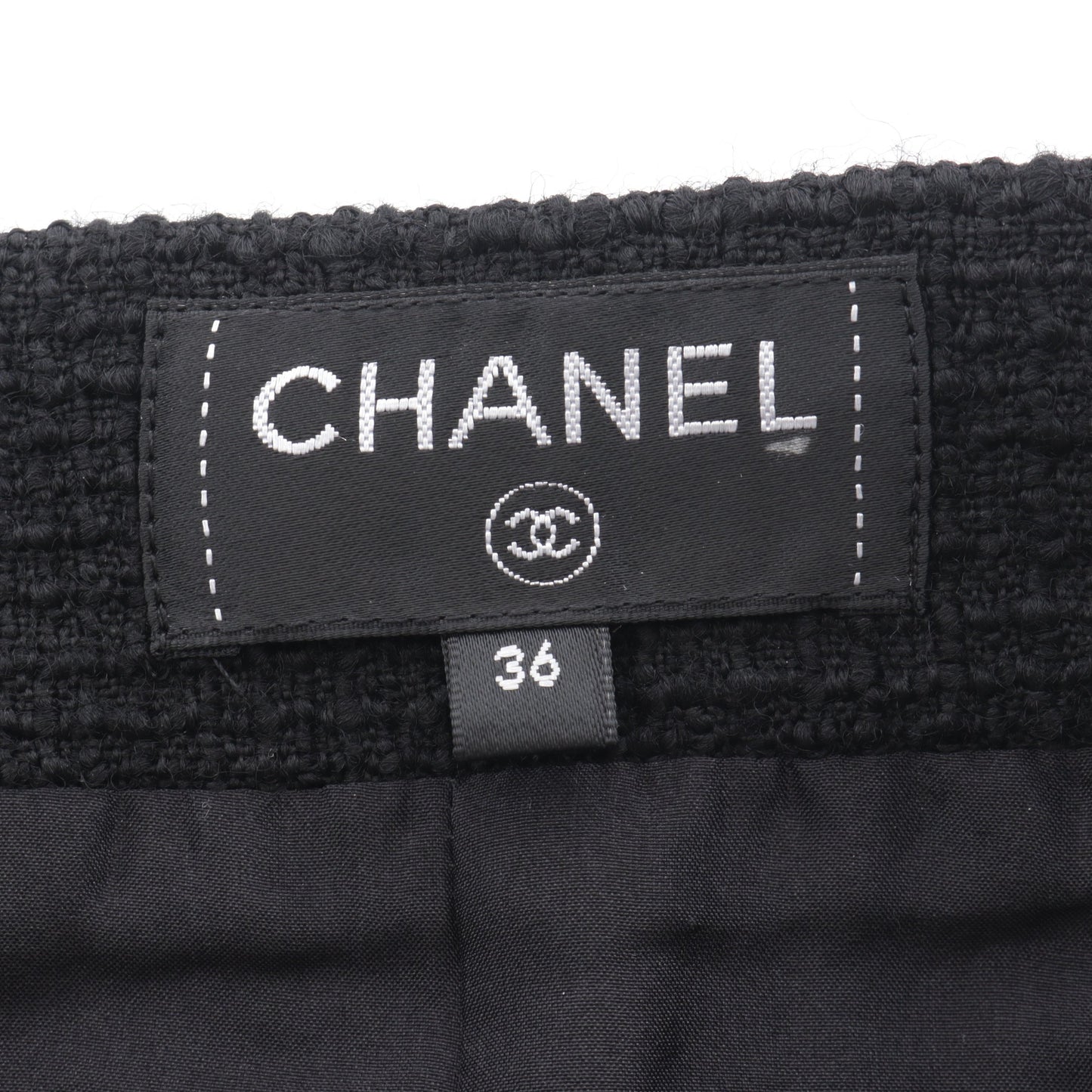 ツイード スカート ウール ブラック ゴールド シャネル ボトムス CHANEL
