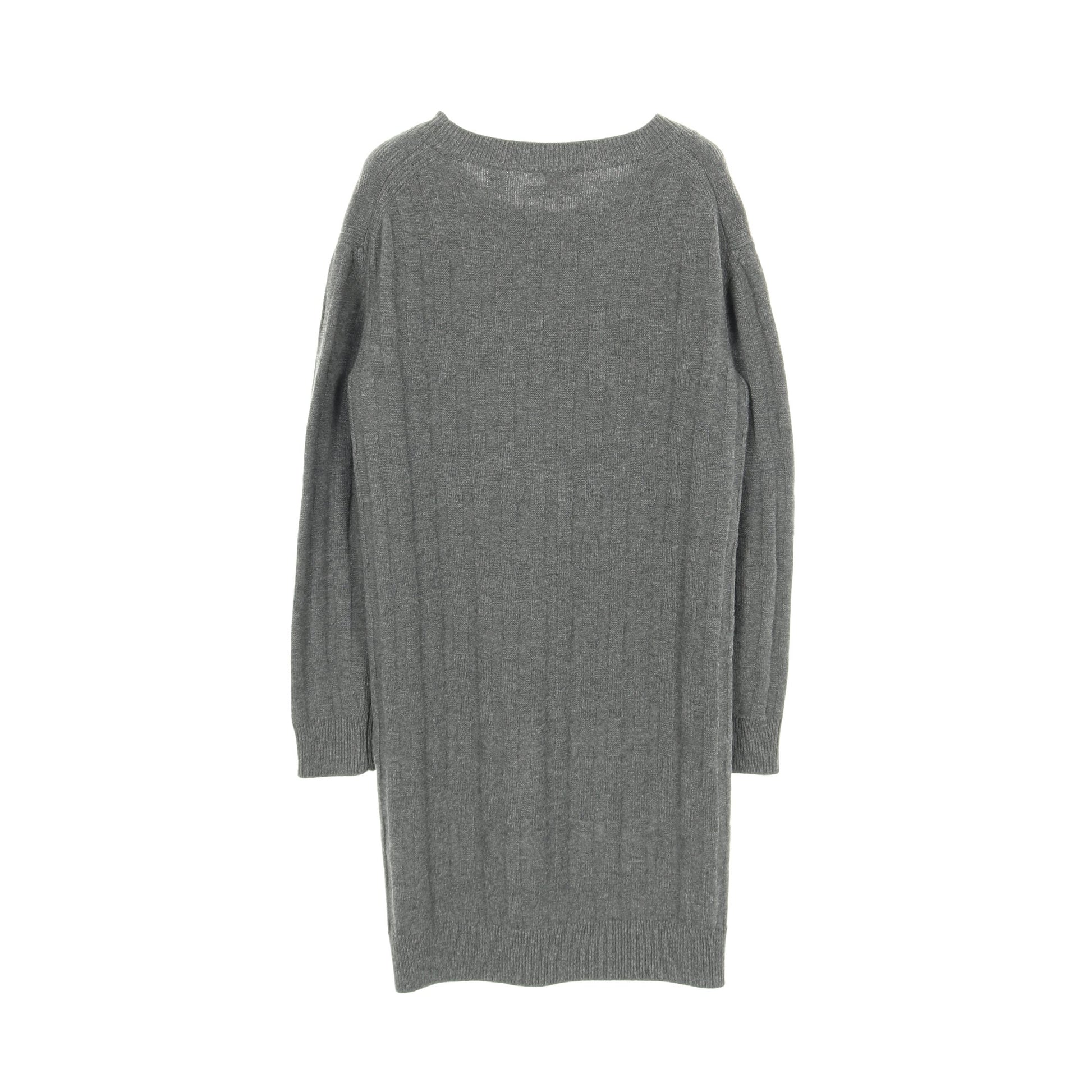 H柄 ニットワンピース クルーネック ウール グレー エルメス – RECLO 