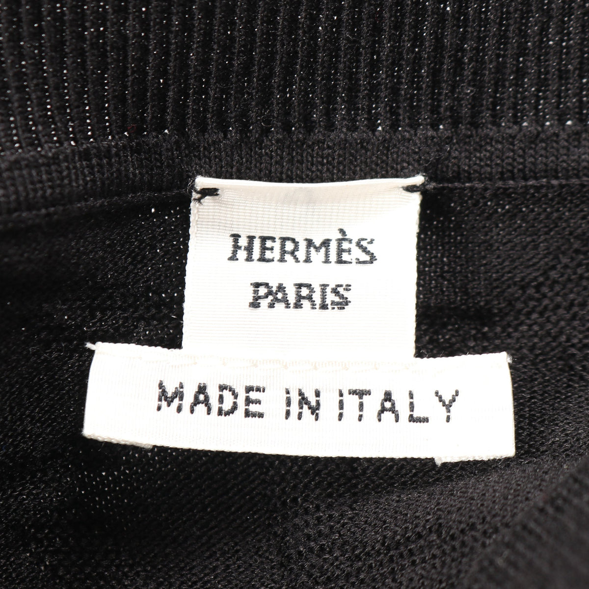 ツイルレーヌ シェーヌダンクル ニットワンピース シルク コットン ブラック エルメス ワンピース HERMES