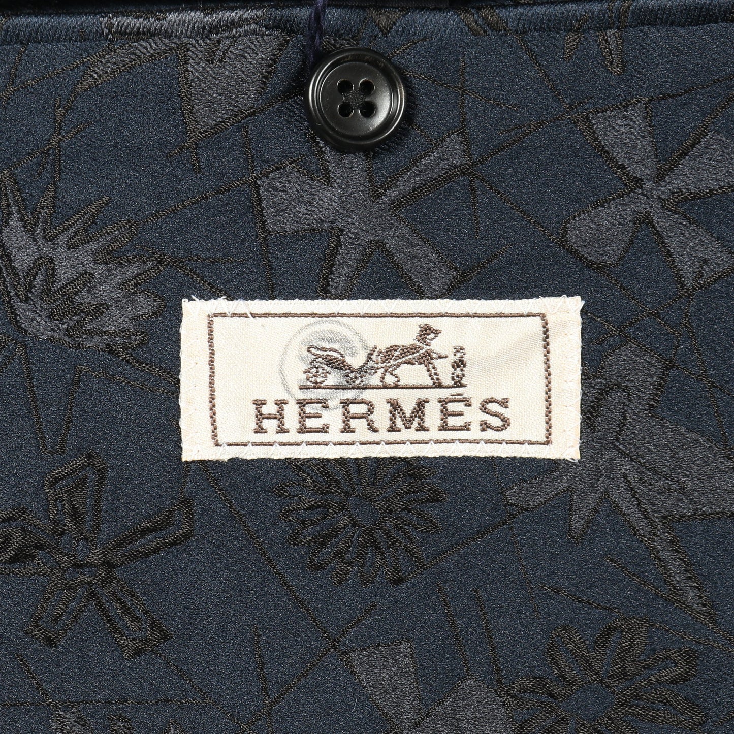 テーラードジャケット 花柄 シルク ネイビー エルメス アウター HERMES