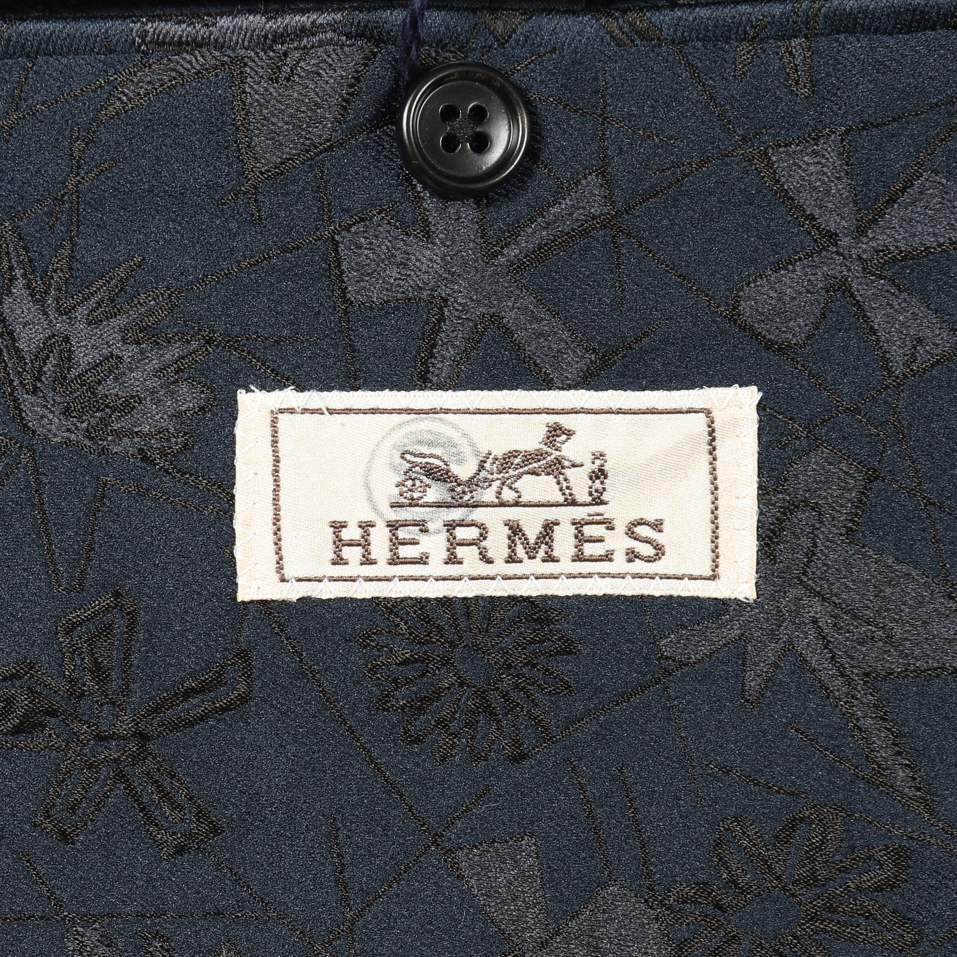 テーラードジャケット 花柄 シルク ネイビー エルメス アウター HERMES