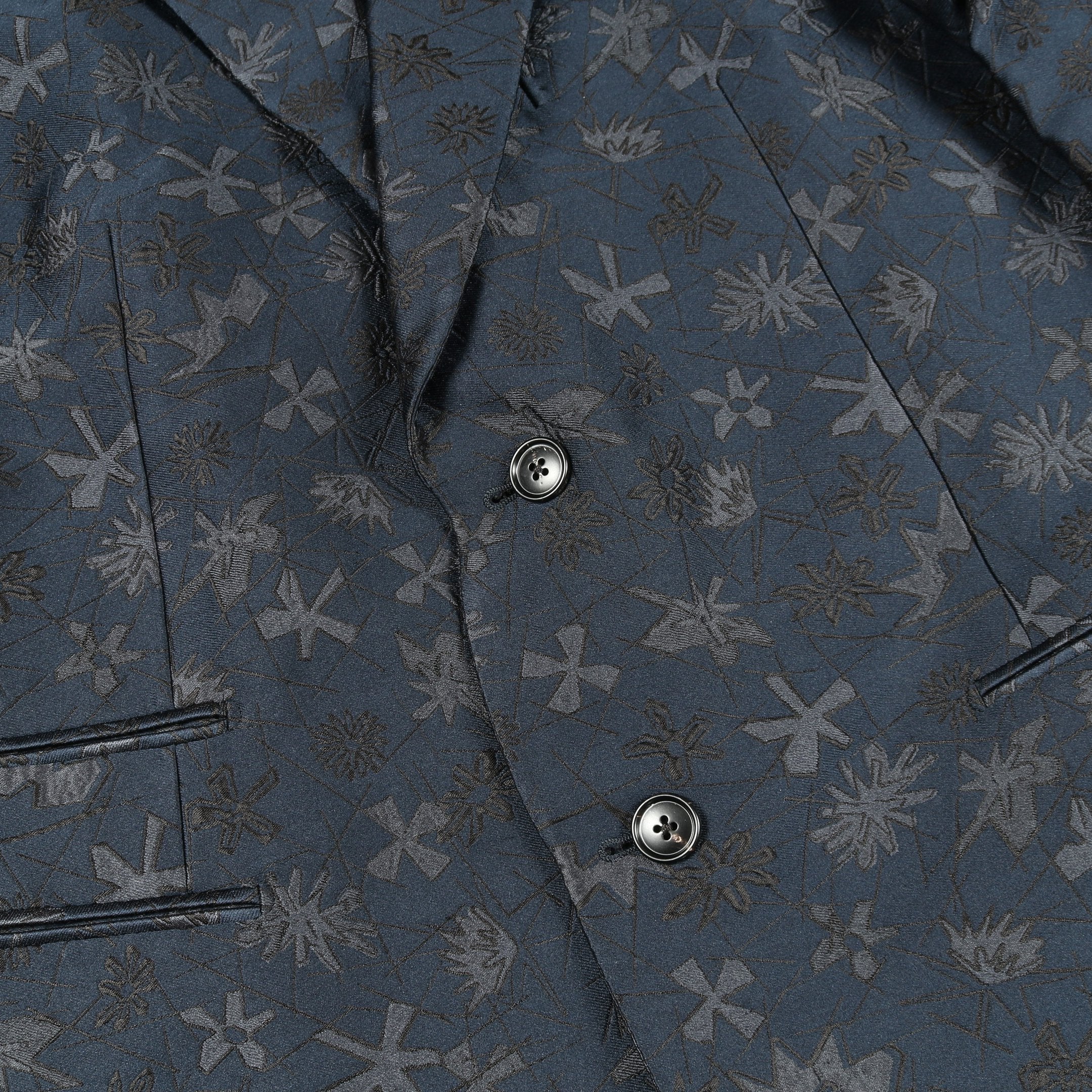 テーラードジャケット 花柄 シルク ネイビー エルメス – RECLO