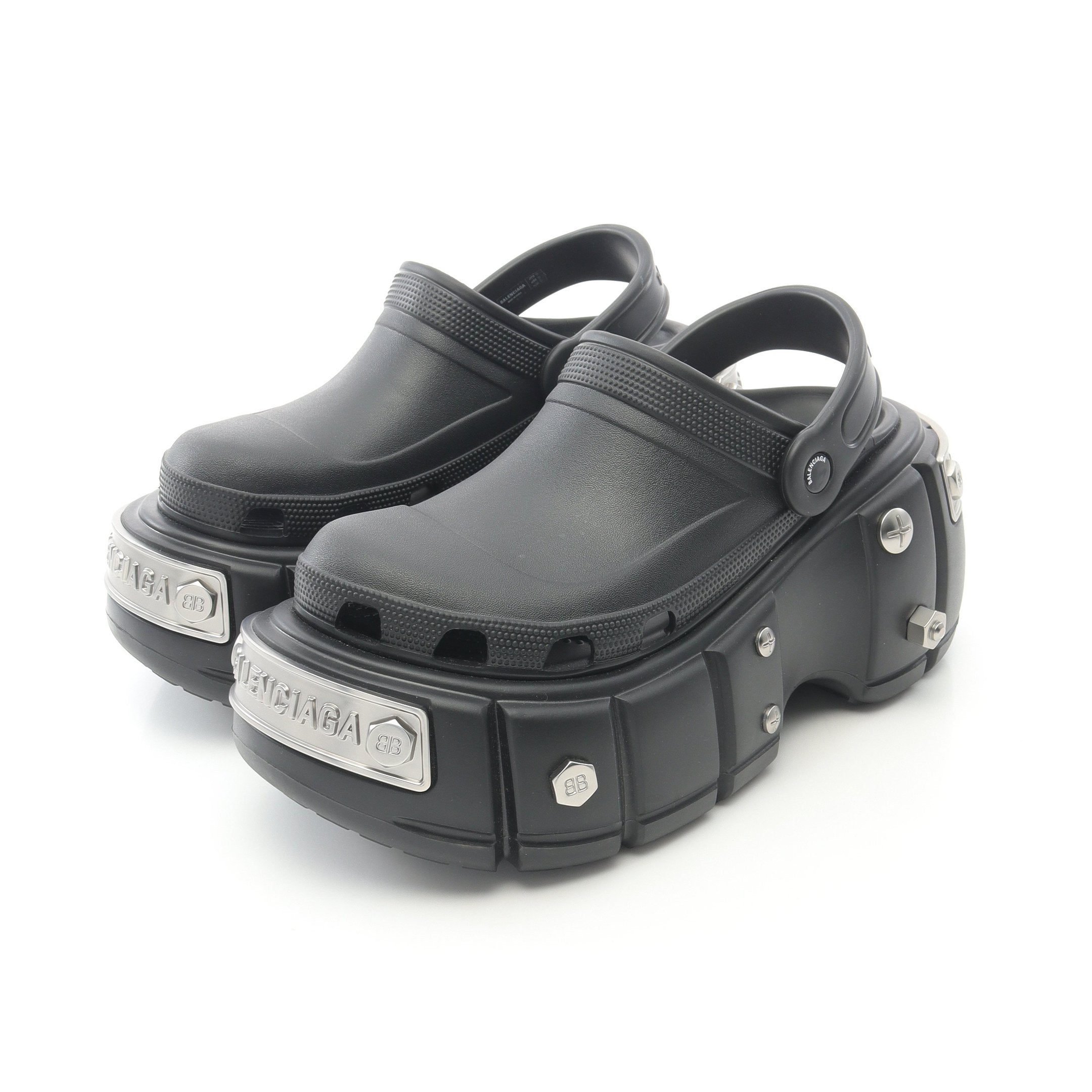 BALENCIAGA × crocs HARDCROCS サンダル ラバー ブラック スタッズ