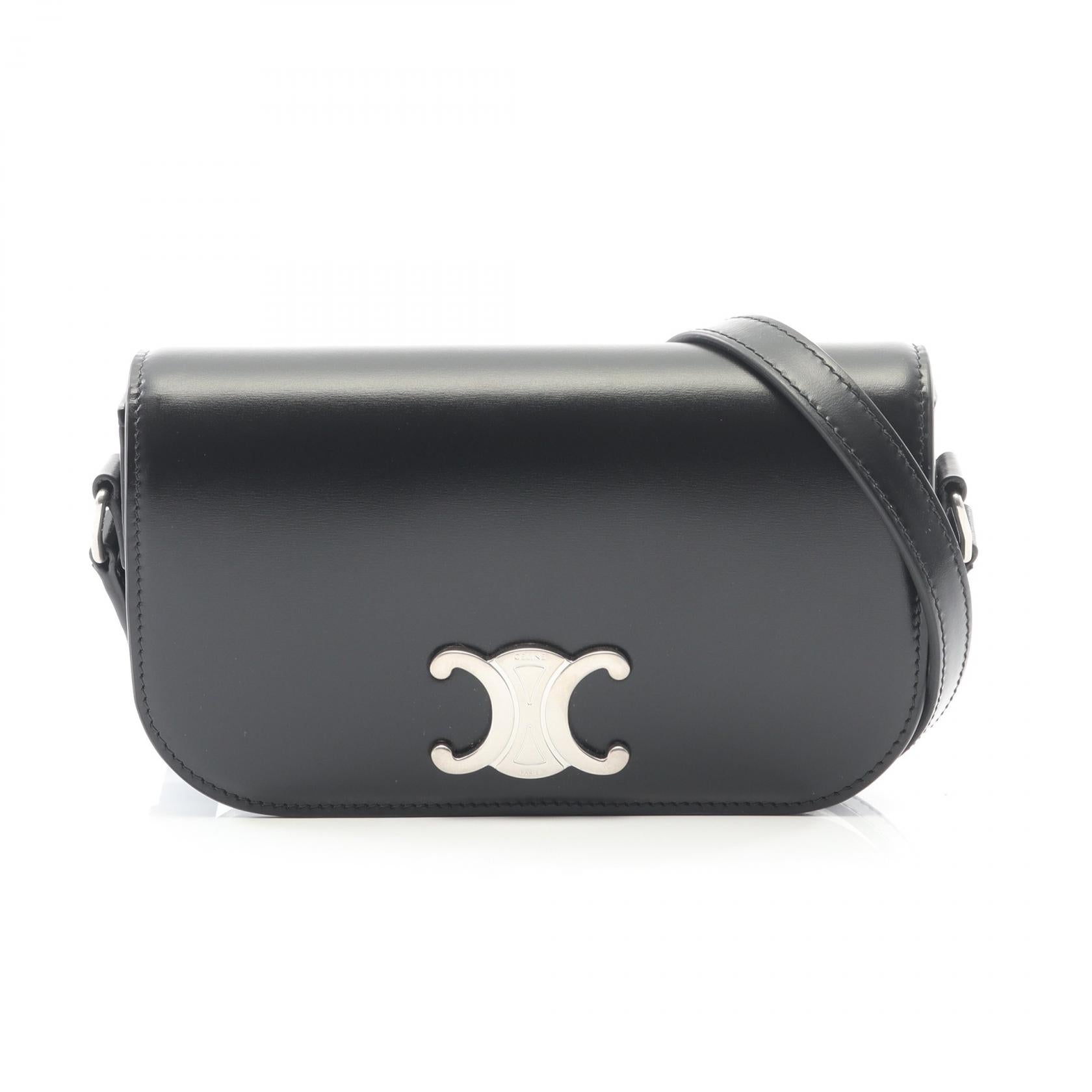 トリオンフ ショルダーバッグ レザー ブラック セリーヌ バッグ CELINE