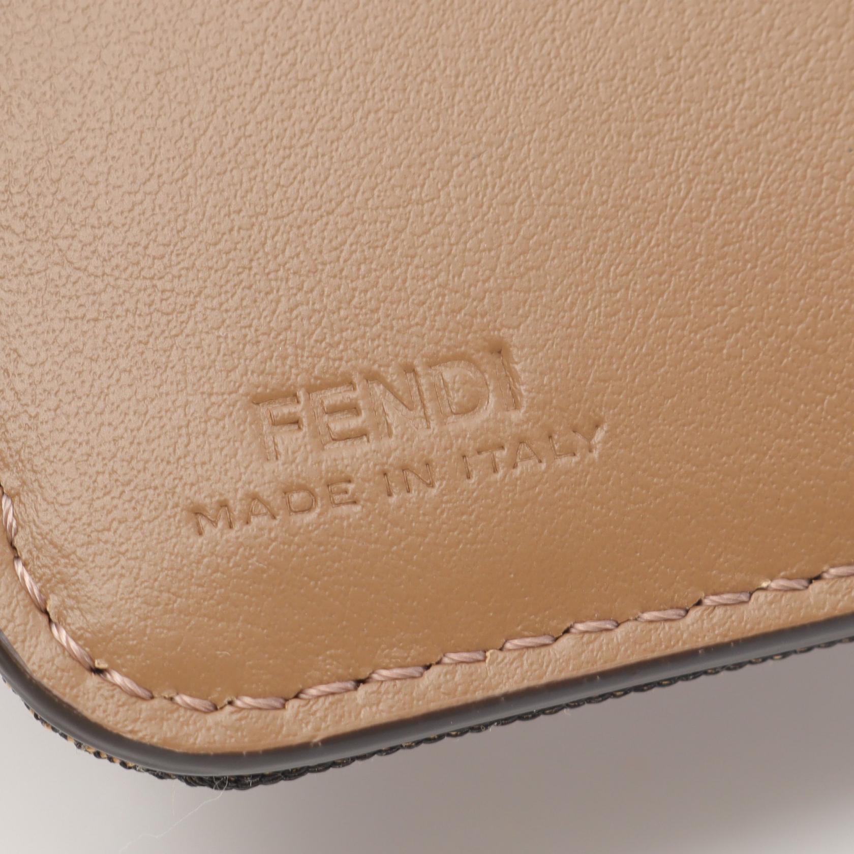 ズッカ 二つ折り財布 キャンバス レザー ブラウン フェンディ – RECLO