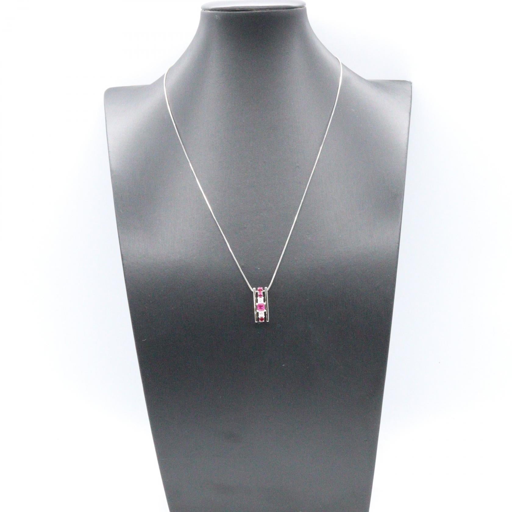 K18WG ルビー ダイヤ ネックレス ルビー ダイヤ ネックレス ネックレス K18WG ルビー ダイヤモンド