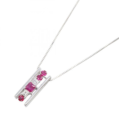 ルビー ダイヤ ネックレス ネックレス K18WG ルビー ダイヤモンド ホワイトゴールド レッド クリア タサキ アクセサリー TASAKI