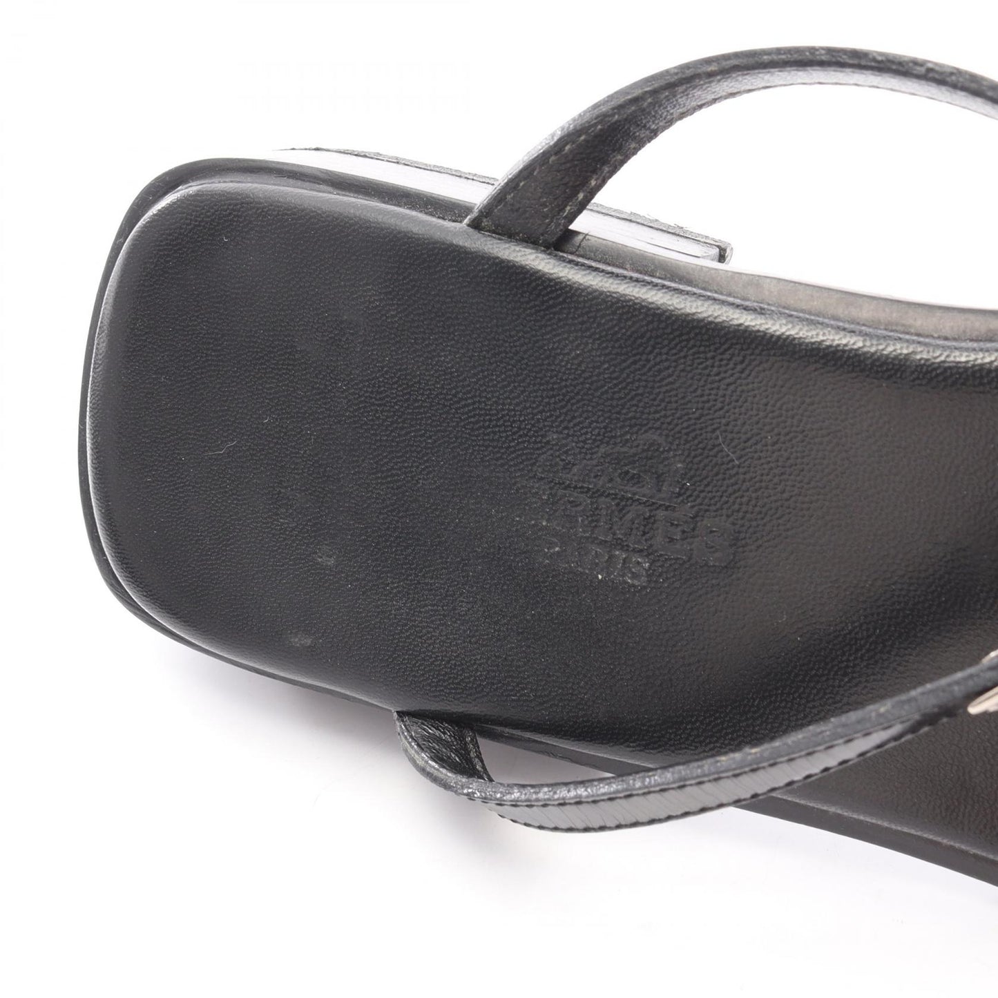 ケリー金具 トングサンダル レザー ブラック エルメス シューズ HERMES