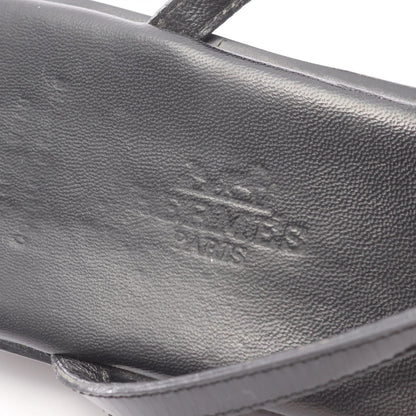 ケリー金具 トングサンダル レザー ブラック エルメス シューズ HERMES