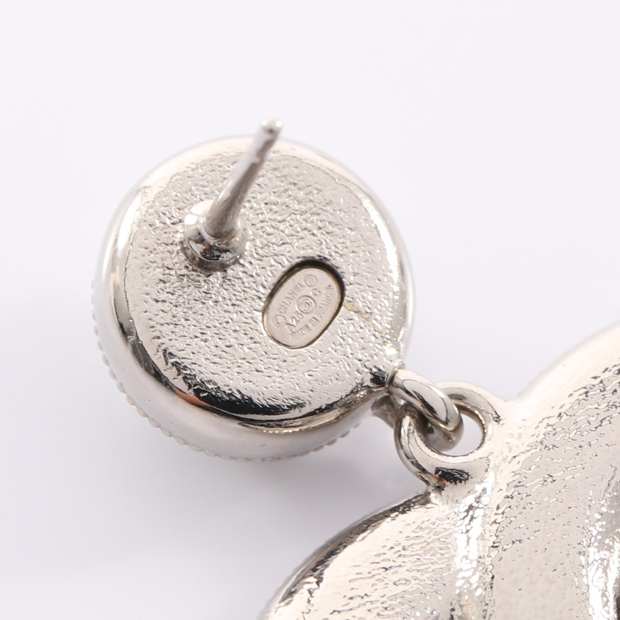 ココマーク ピアス GP フェイクパール ラインストーン シルバー