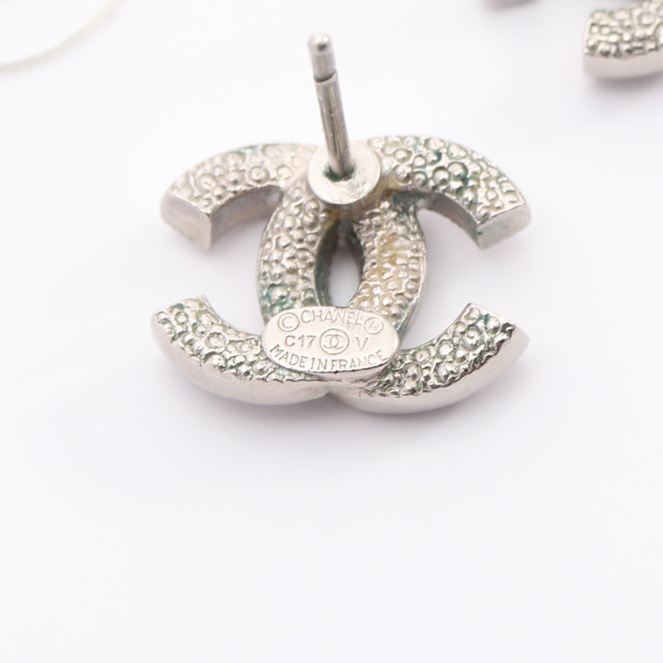 ココマーク ピアス GP ラインストーン シルバー クリア CI7V シャネル