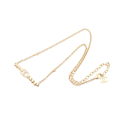 ココマーク ハート ネックレス GP ラインストーン ゴールド クリア B23P シャネル アクセサリー CHANEL