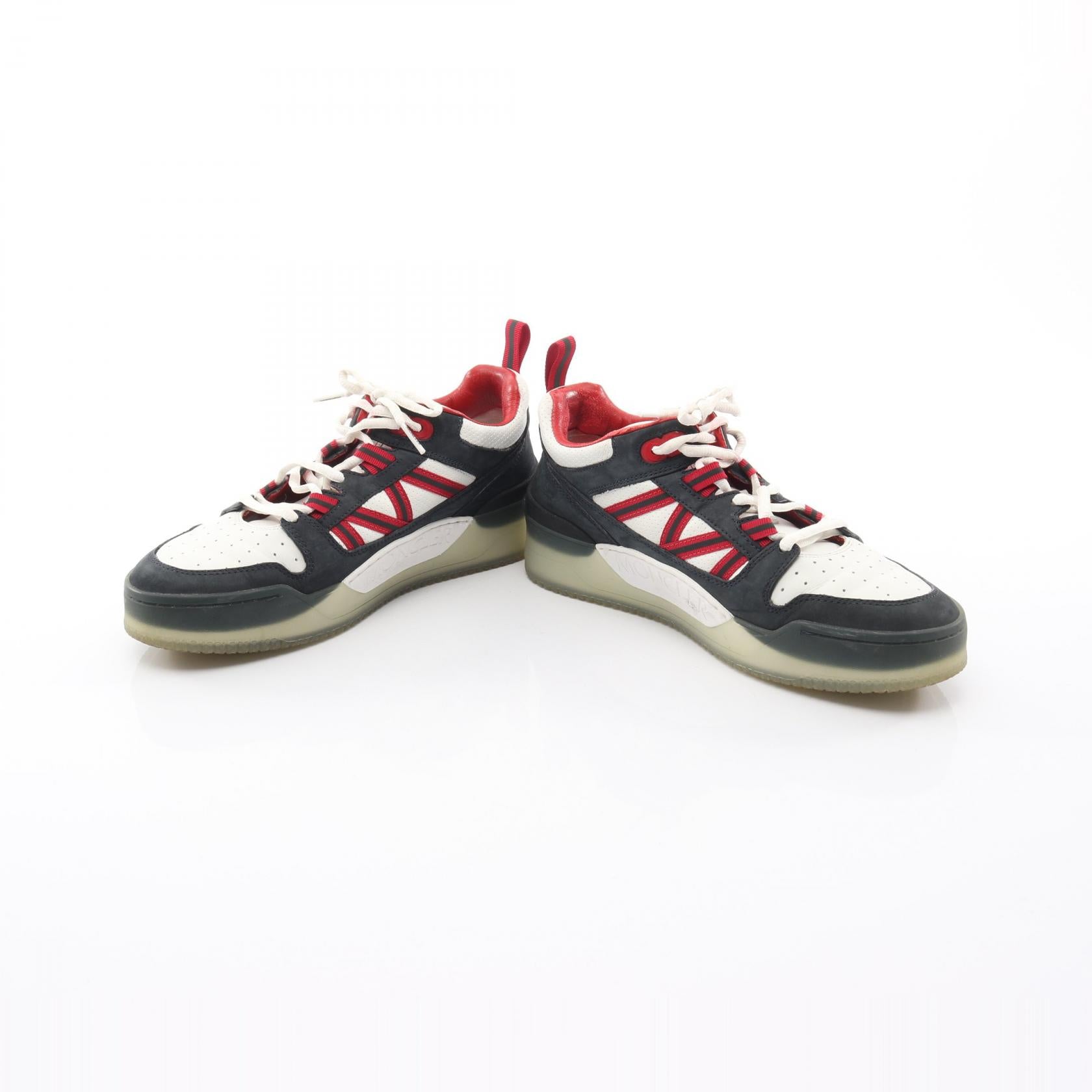 PIVOT LOW スニーカー レザー ヌバック ホワイト ダークネイビー レッド モンクレール シューズ MONCLER