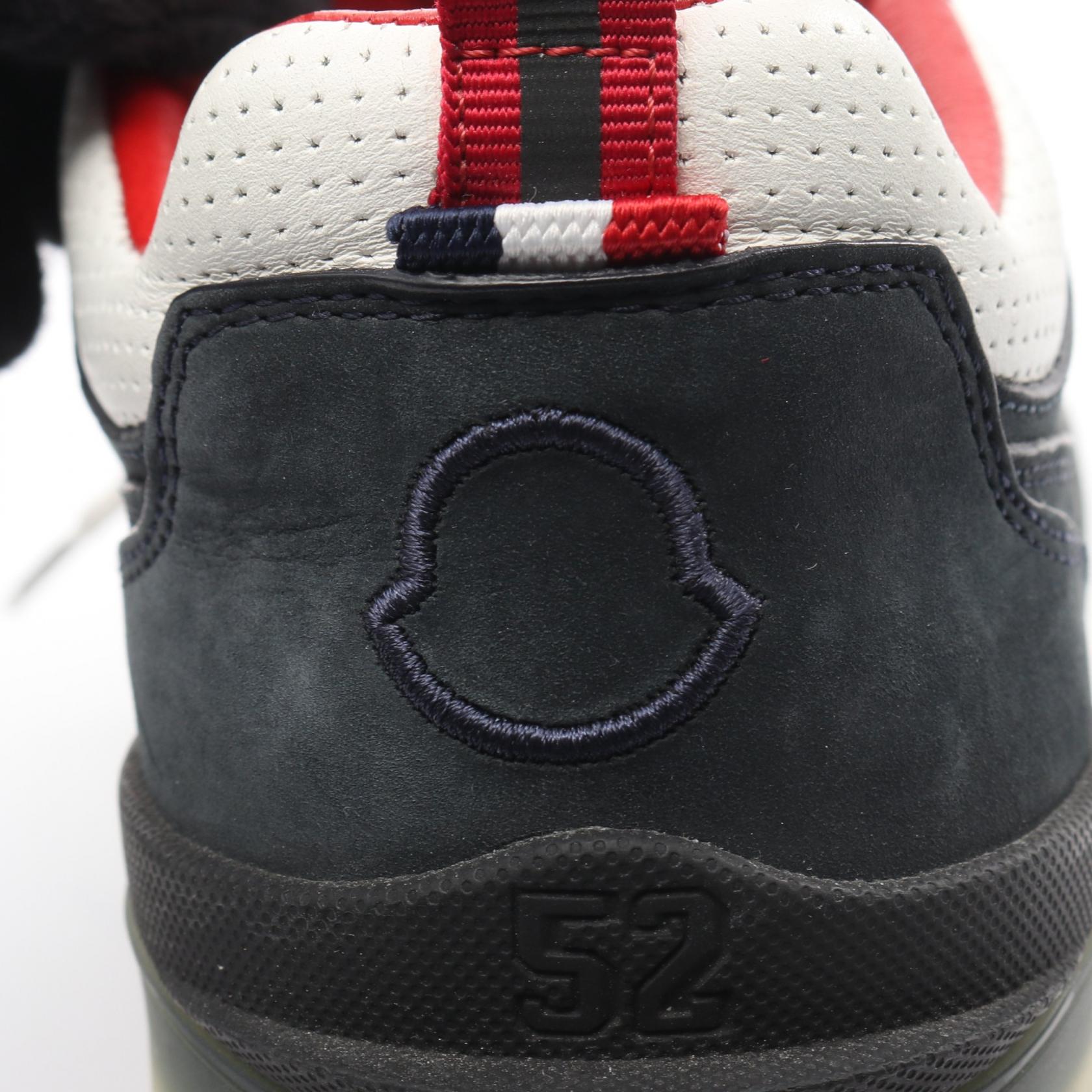 PIVOT LOW スニーカー レザー ヌバック ホワイト ダークネイビー レッド モンクレール シューズ MONCLER