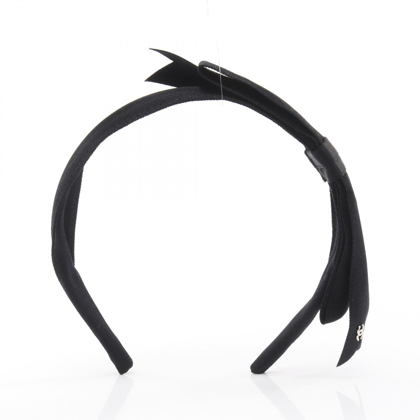 ココマーク リボン カチューシャ ファブリック ブラック 21B シャネル