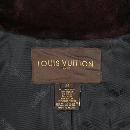 セットアップ ウール モヘヤ ブラック ブラウン ファー ルイヴィトン スーツ LOUIS VUITTON