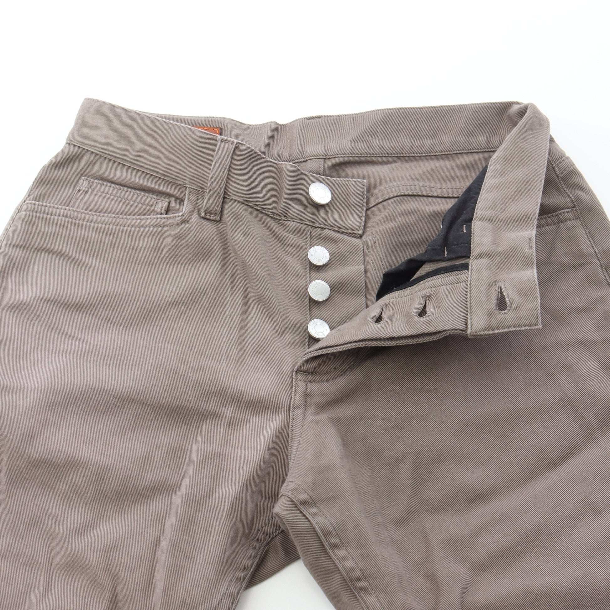 デニムパンツ コットン グレー ボタンフライ エルメス ボトムス HERMES