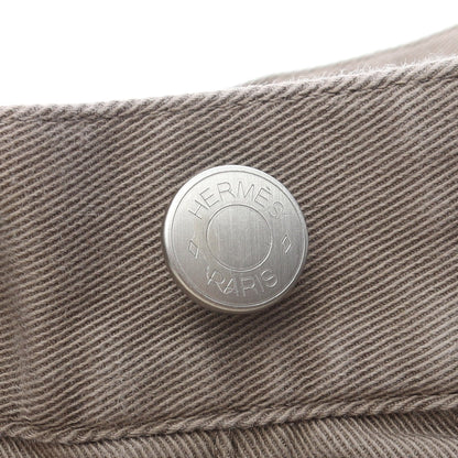 デニムパンツ コットン グレー ボタンフライ エルメス ボトムス HERMES