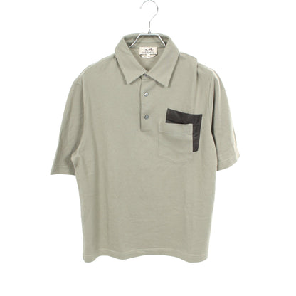 ポロシャツ 半袖 コットン カシミヤ カーキグリーン エルメス トップス HERMES