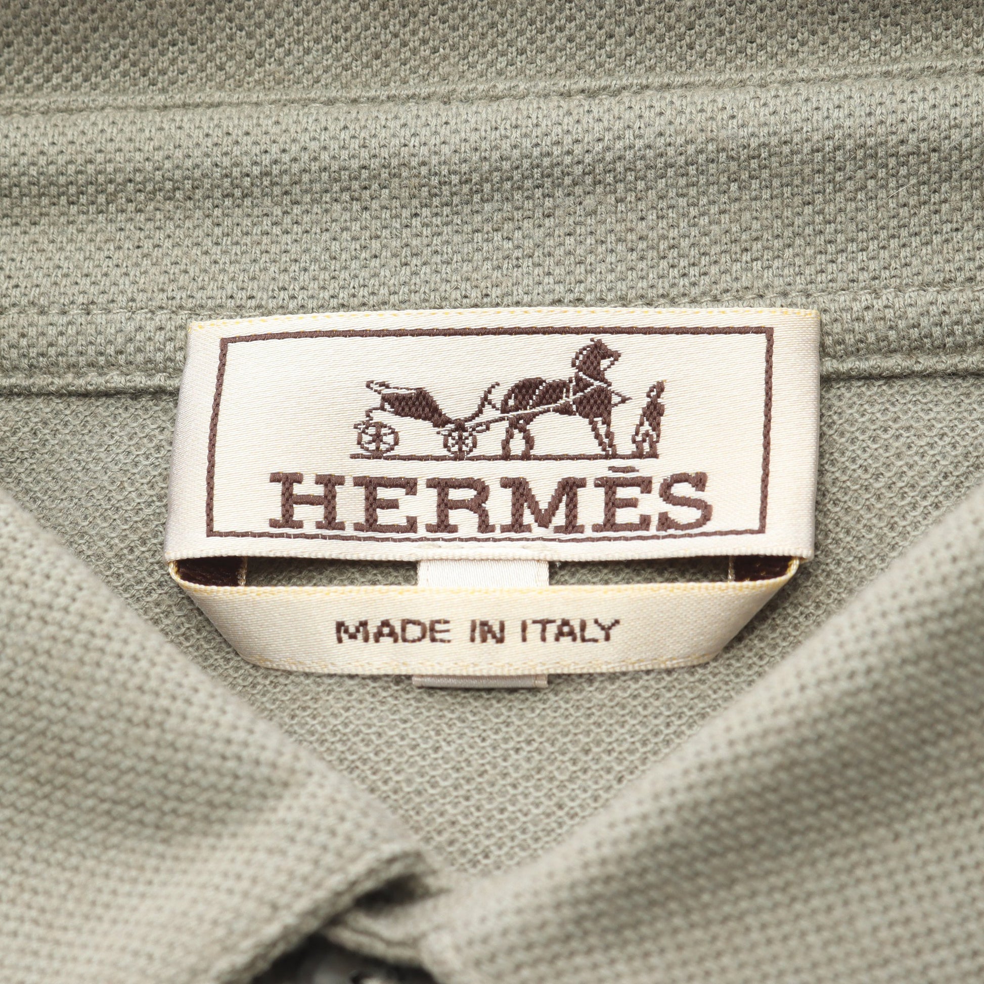 ポロシャツ 半袖 コットン カシミヤ カーキグリーン エルメス トップス HERMES
