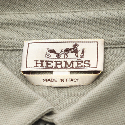 ポロシャツ 半袖 コットン カシミヤ カーキグリーン エルメス トップス HERMES