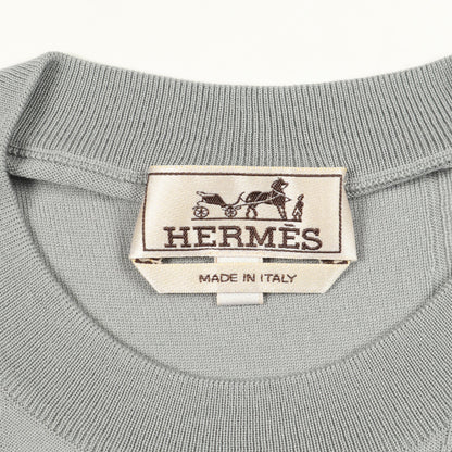ジュ ドゥ ポワン アルネ ニット クルーネック ウール グレー エルメス トップス HERMES