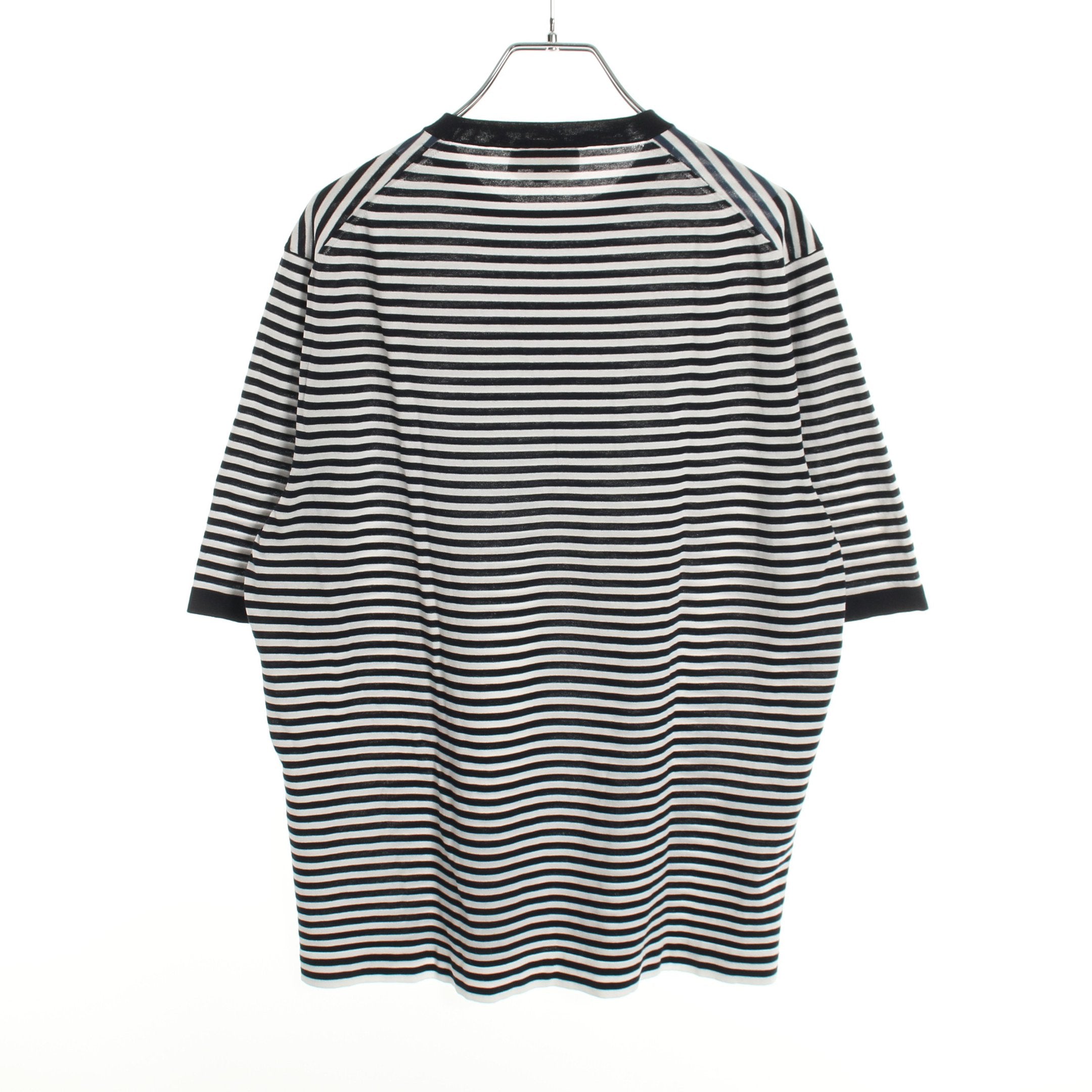 半袖Tシャツ クルーネック ボーダー コットン ネイビー エルメス – RECLO
