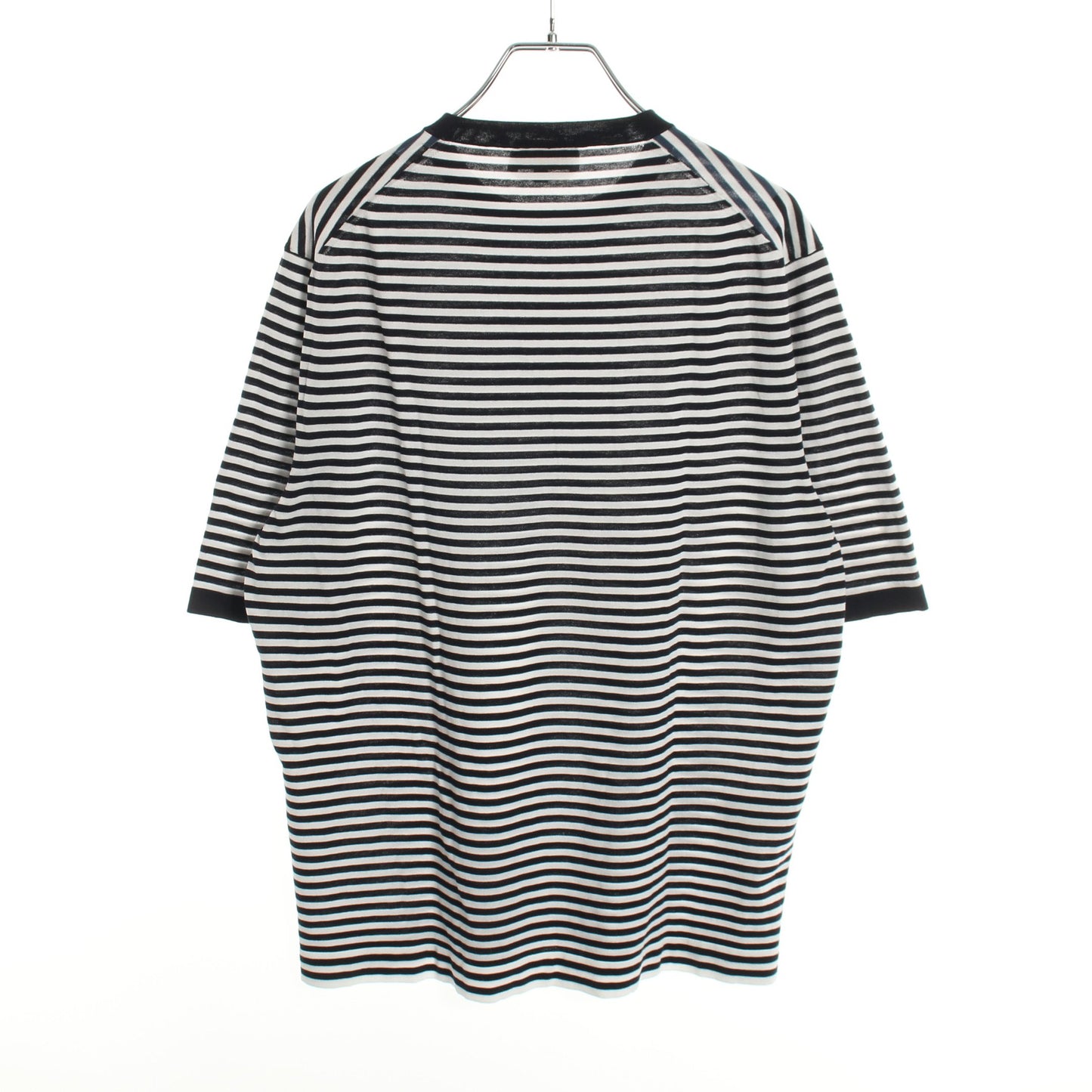 半袖Tシャツ クルーネック ボーダー コットン ネイビー エルメス トップス HERMES
